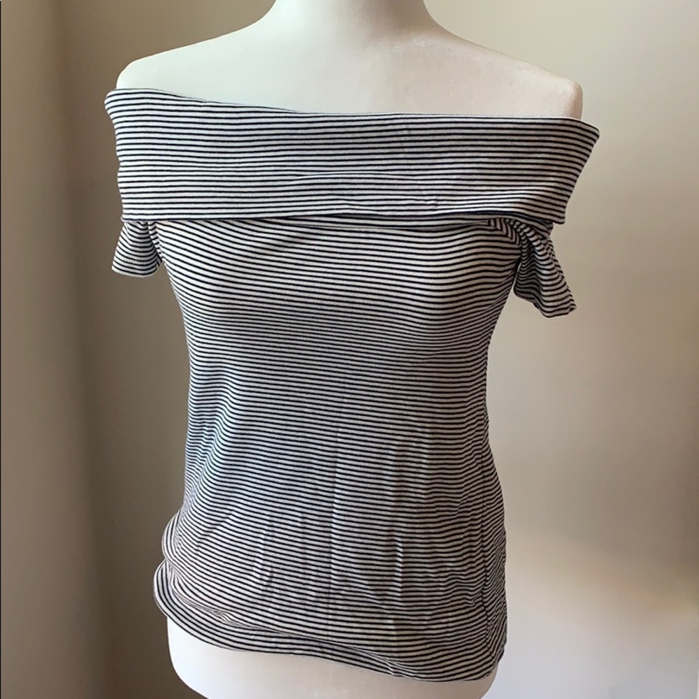 J Crew off the shoulder striped top